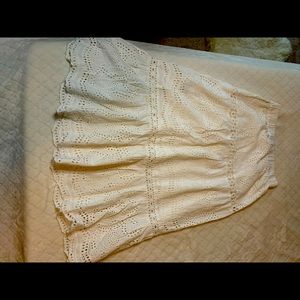 Lace cotton skirt white